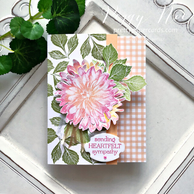 Delicate Dahlias Sympathy Card made with Stampin' Up! products and created by Peggy Noe of Pretty Paper Cards #delicatedahlias #stampinup #stampingup #peggynoe #prettypapercards #dahlia