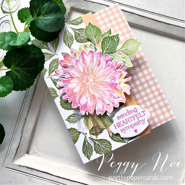 Delicate Dahlias Sympathy Card made with Stampin' Up! products and created by Peggy Noe of Pretty Paper Cards #delicatedahlias #stampinup #stampingup #peggynoe #prettypapercards