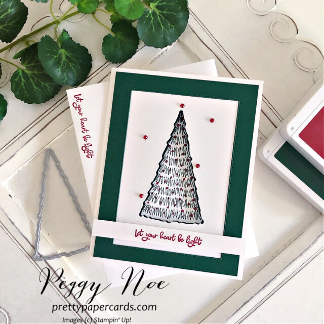 Handmade Christmas card using the Whimsy & Wonder Bundle by Stampin' Up! created by Peggy Noe of prettypapercards #whimsy&wonder #Christmascard #stampinup #stampingup #letyourheartbelight