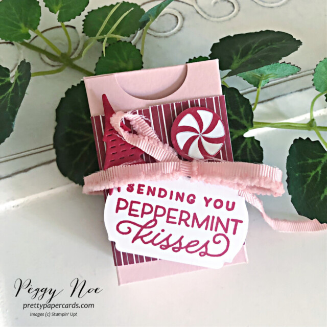 Frosted Gingerbread Mini Hand Sanitizer Boxes made with Stampin' Up! products created by Peggy Noe of prettypapercards #frostedgingerbreadbundle #frostedgingerbread #stampinup #stampingup #peggynoe #prettypapercards #handsanitizerbox #labelmefancypunch