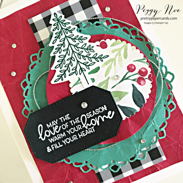 Whimsical Trees Card Stampin' Up! Pretty Paper Cards #stampinup #stampingup #peggynoe #prettypapercards #whimsicaltrees #Christmascard #palsbloghop
