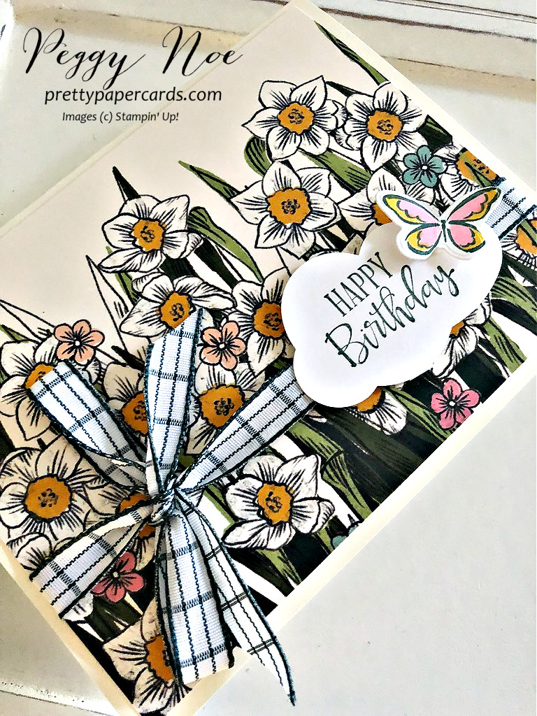 Handmade Birthday Card made with the Daffodil Daydream Bundle by Stampin' Up! Peggy Noe #daffodildaydream #daydreamafternoon #stampinup #stampingup #peggynoe #prettypapercards