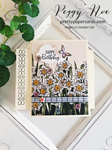 Handmade Birthday Card made with the Daffodil Daydream Bundle by Stampin' Up! Peggy Noe #daffodildaydream #daydreamafternoon #stampinup #stampingup #peggynoe #prettypapercards #birthdaycard