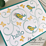 Handmade hello card using the Sentimental Swirls stamp set by Stampin