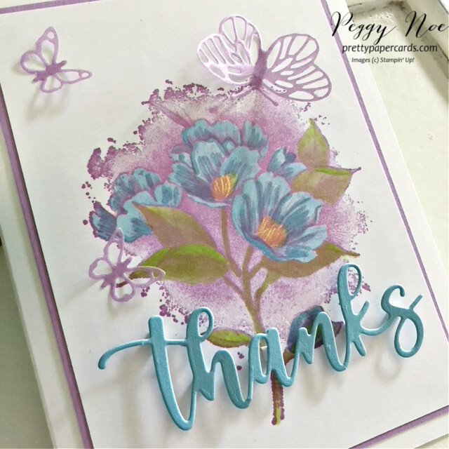 Handmade Thank You Card made with the Calming Camellia Stamp Set by Stampin' Up! created by Peggy Noe of Pretty Paper Cards #calmingcamellia #stampinup #stampingup #peggynoe #prettypapercards