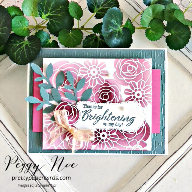 Handmade card using the Special Moments stamp set and Decorative Masks. by Stampin' Up! created by Peggy Noe of Pretty Paper Cards #decorativemasks #specialmomemtsstampset #stampinup #peggynoe #prettypapercards #stampingup #specialmomentsstampset