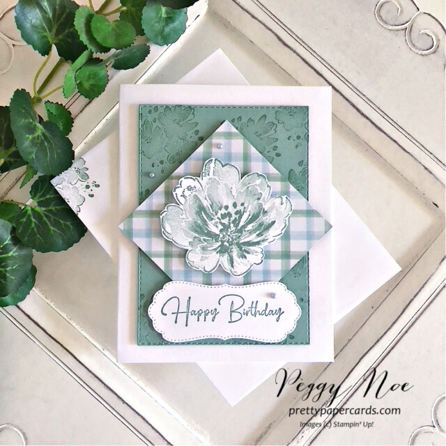 Handmade Birthday Card made with the Flowing Flowers Stamp Set by Stampin' Up! created by Peggy. Noe. of Pretty Paper Cards #birthdaycard. #flowingflowers #stampinup #stampingup #peggynoe #prettypapercards