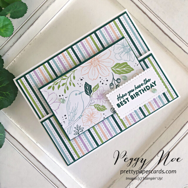 Handmade Birthday Card made with the Hello Friend by Stampin' Up! created by. Peggy Noe of Pretty Paper Cards #peggynoe #prettypapercards #stampinup #stampingup #hellofriend #birthdaycard #dutchdoorcard