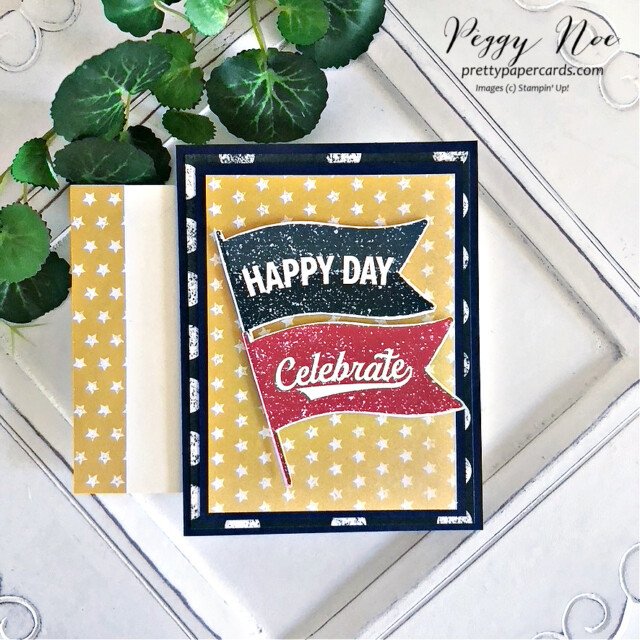 Guy's Birthday Card made with the Hey Sports Fan Designer Series Paper by Stampin' Up! created by Peggy Noe of. Pretty Paper Cards #guycard #guybirthdaycard #heysportsfan #stampinup #stampingup #peggynoe #prettypapercards