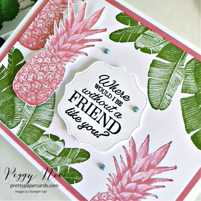 Handmade card made with the Island Vibes Stamp Set by Stampin' Up! created by Peggy Noe of Pretty Paper Cards #islandvibes #peggynoe #prettypapercards #stampinup #stampingup #tropicalcard