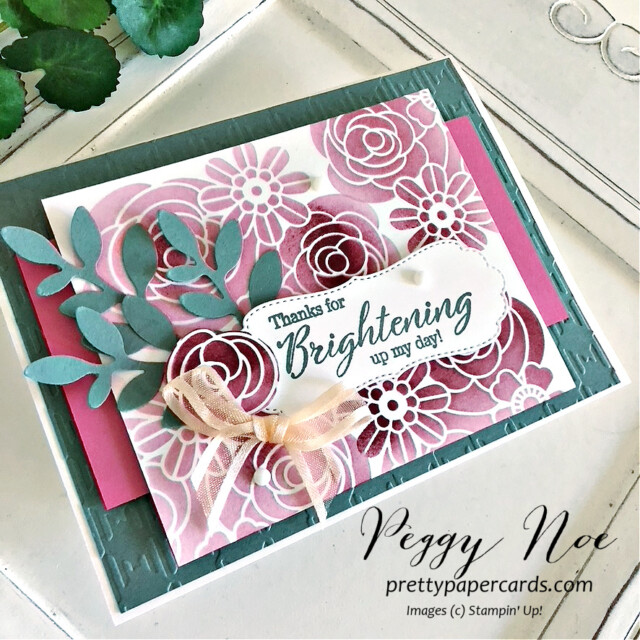 Handmade card using the Special Moments stamp set and Decorative Masks. by Stampin' Up! created by Peggy Noe of Pretty Paper Cards #decorativemasks #specialmomemtsstampset #stampinup #peggynoe #prettypapercards #stampingup
