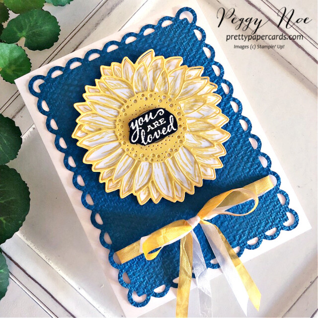 Handmade card made with the Celebrate Sunflower Bundle by Stampin' Up! created by Peggy Noe of Pretty Paper Cards #celebratesunflowersstampset #celebratesunflowerscard #cardforukraine #stampinup #stampingup