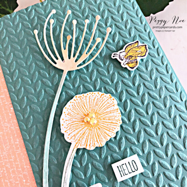 Handmade Hello Card made with the Garden Wishes stamp set by Stampin' Up! created by Peggy Noe of Pretty Paper Cards #gardenwishes #stampinup #stampingup #peggynoe #prettypapercards #justjade