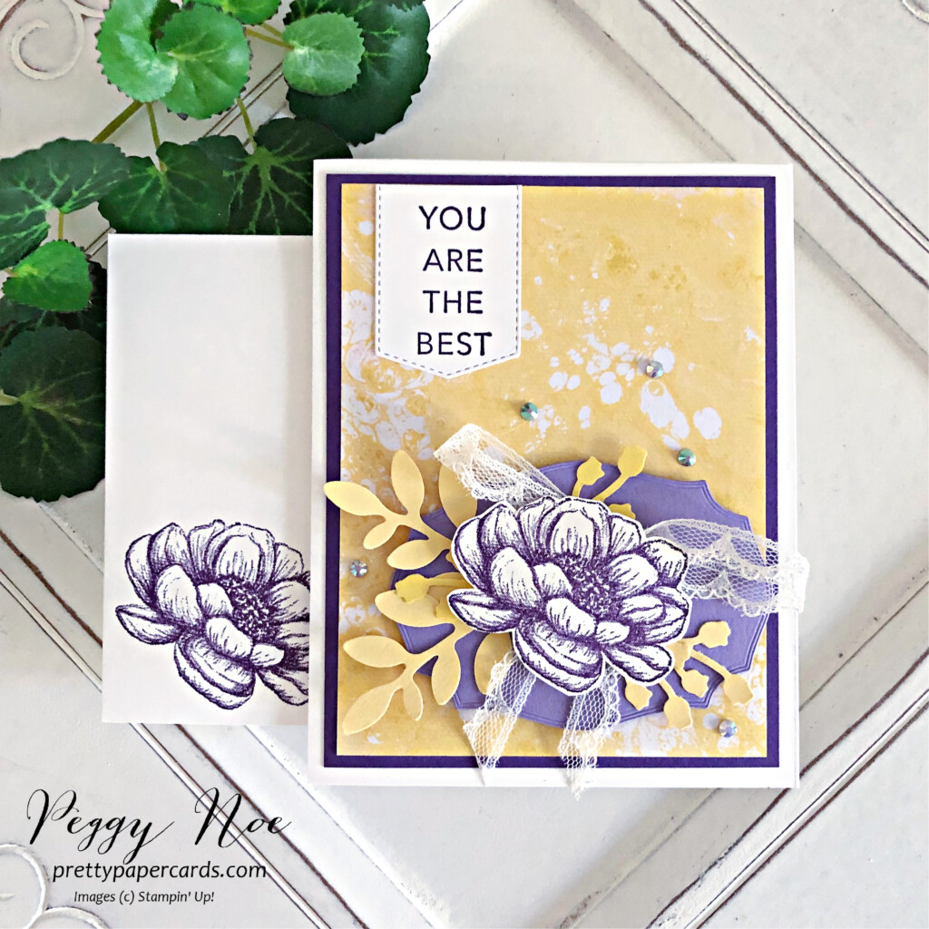 Handmade card using the Tasteful Touches stamp set by Stampin' Up! created by Peggy Noe of  Pretty Paper Cards #tastefultouches #tastefultouchesstampset #peggynoe #prettypapercards #stampinup #stampingup