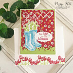 Handmade Spring Card made with the Flowering Rain Boots Bundle by Stampin