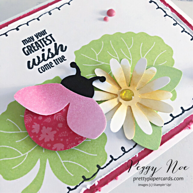 Handmade Sweet Sorbet Ladybugs made with the Ladybug Punch from Stampin' Up! created by Peggy Noe of Pretty Paper Cards #stampinup #ladybugpunch #peggynoe #prettypapercards #paperladybug #stampingup
