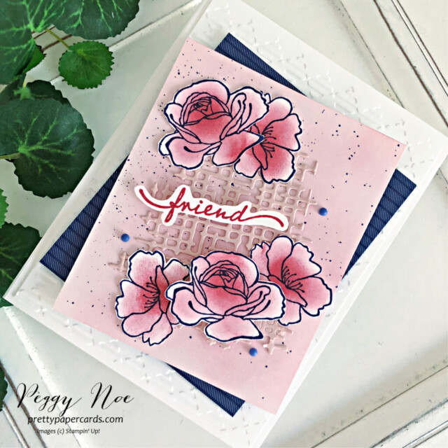 Handmade friend card made with the Happiness Abounds stamp set by Stampin' Up! and created by Peggy Noe of Pretty Paper Cards #happinessabounds #happinessaboundsstampset #stampinup #stampingup #peggynoe #prettypapercards #GDP345 #chicdies