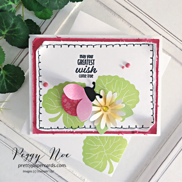 Handmade Sweet Sorbet Ladybugs made with the Ladybug Punch from Stampin' Up! created by Peggy Noe of Pretty Paper Cards #stampinup #ladybugpunch #peggynoe #prettypapercards #paperladybug #stampingup #helloladybugstampset #glimmerladubug