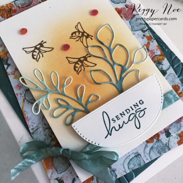 Handmade Sending Hugs card made with the Splendid Day Bundle by Stampin' Up! created by Peggy Noe of Pretty Paper Cards #splendiddaybundle #stampinup #peggynoe #prettypapercards. #stampingup