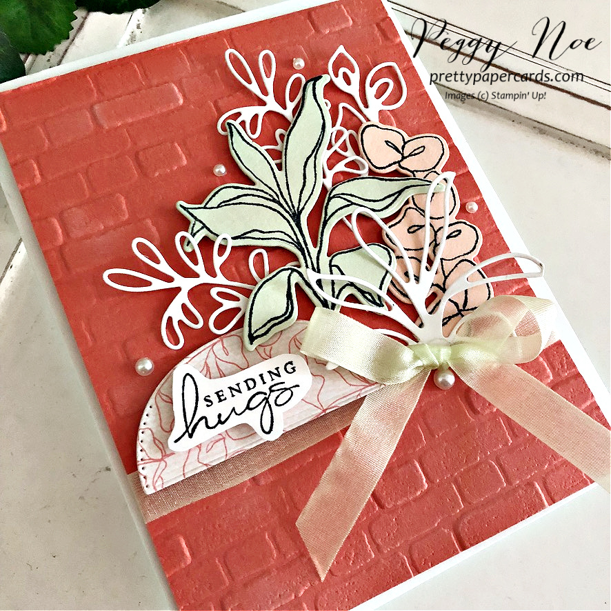 Handmade Sending Hugs Card using the Splendid Day Bundle by Stampin' Up! created by Peggy Noe of Pretty Paper Cards #splendidday #stampinup #stampingup #peggynoe #prettypapercards