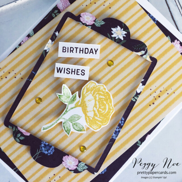 Handmade Birthday Card using the Wonderful World stamp set by Stampin' Up! created by Peggy Noe of Pretty Paper Cards #wonderfulworldstampset #birthdaycard #stampinup #stampingup #peggynoe #prettypapercards #fabulousframesdies