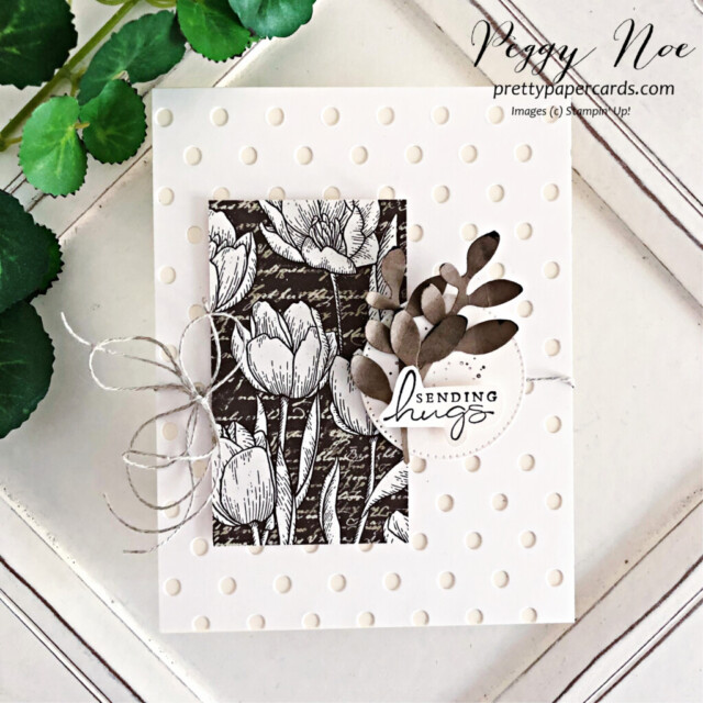 Handmade card made with the Splendid Day Stamp Set by Stampin' Up! created by Peggy Noe of Pretty Paper Cards. #splendidday #abigailrose. #bighugscard #stampinup #peggnoe #prettypaperards #stampingup #dots&spotsdie #gdp#351