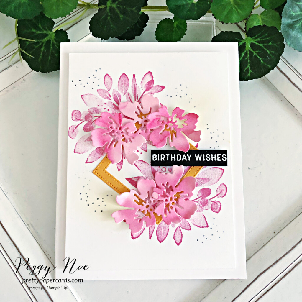 Handmade birthday card made with the Eden's Garden Stamp Set by Stampin' Up! created by Peggy Noe of Pretty Paper Cards #gdp352 #stampinup #peggynoe #eden'sgardenstampset #prettypapercards