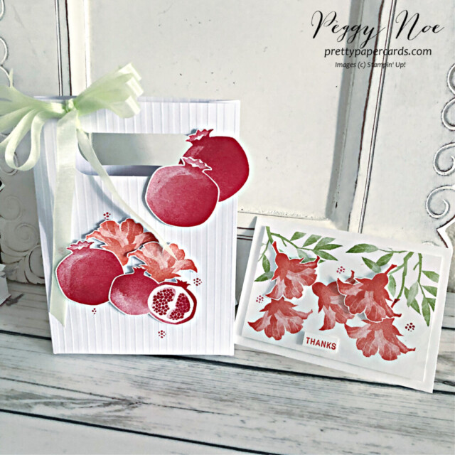 Handmade cards using the Perfect Pomegranates stamp set by Stampin' Up! created by Peggy Noe of Pretty Paper Cards #perfectpomegranates #stampinup #peggynoe #prettypapercards #pomegranatecard #stampingup