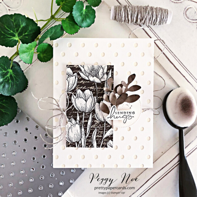 Handmade card made with the Splendid Day Stamp Set by Stampin' Up! created by Peggy Noe of Pretty Paper Cards. #splendidday #abigailrose. #bighugscard #stampinup #peggnoe #prettypaperards