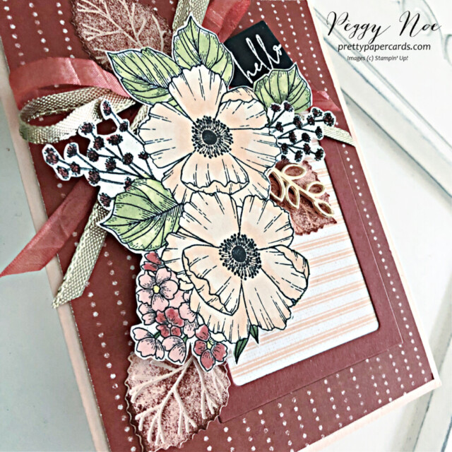 Handmade card made with the Abigail Rose Paper by Stampin' Up! created by Peggy Noe of Pretty Paper Cards #abigailrosepaper #hellocard #handmadecard #stampinup #peggynoe #stampingup #prettypapercards #flowercard