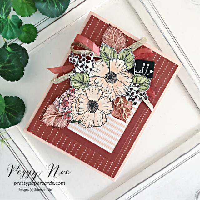 Handmade card made with the Abigail Rose Paper by Stampin' Up! created by Peggy Noe of Pretty Paper Cards #abigailrosepaper #hellocard #handmadecard #stampinup #peggynoe #stampingup #prettypapercards