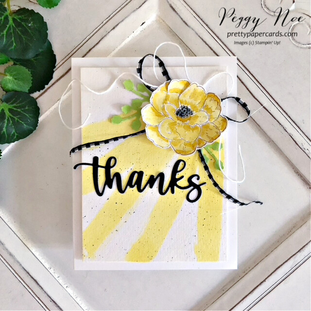 Handmade Thank You Card Made with the Cottage Rose Bundle from Stampin' Up! made by Peggy Noe of Pretty Paper Cards #cottagerosebundle #peggynoe #prettypapercards #stampinup #thankyoucard