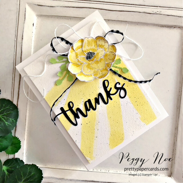 Handmade Thank You Card Made with the Cottage Rose Bundle from Stampin' Up! made by Peggy Noe of Pretty Paper Cards #cottagerosebundle #peggynoe #prettypapercards #stampinup #thankyoucard #GDP356 #stampingup #watercoloredcard #thankyoucard