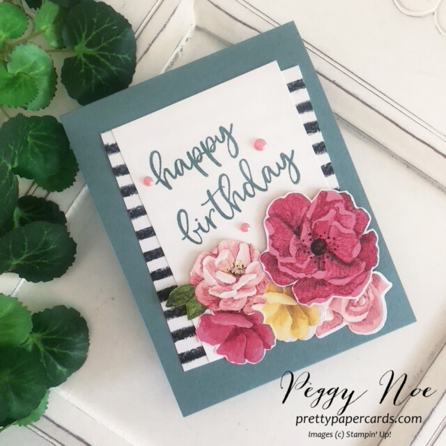 Handmade Happy Birthday Card made with the Biggest Wish Stamp Set by Stampin' Up! created by Peggy Noe of Pretty Paper Cards #biggestwishstampset #peggynoe #prettypapercaards #stampinup #stampingup #birthdaycard