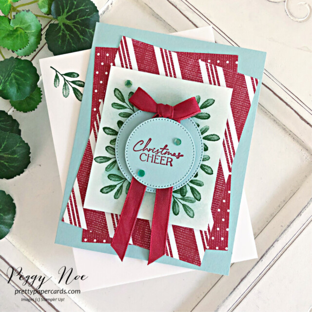 Handmade Christmas Card made with the Sweet Candy Canes Stamp Set by Stampin' Up! created by Peggy Noe of Pretty Paper Cards #sweetcandycanes #peggynoe #prettypapercards #stampinup