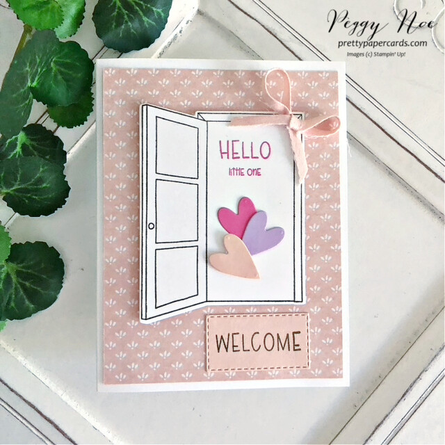 Warm Welcome Baby Cards Stampin' Up! Peggy Noe #prettypapercards #peggynoe #warmwelcomebundle #babycard #stampinup #stampingup #babyboycard #teaboutiquedsp