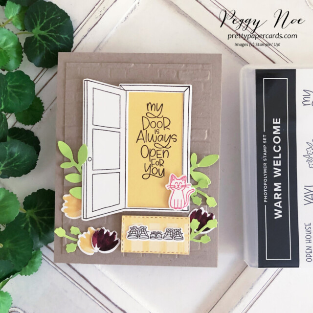 Handmade card made with the Warm Welcome Bundle by Stampin' Up! created by Peggy Noe of Pretty Paper Cards #warmwelcomebundle #stampinup #peggynoe #prettypapercards #stampingup #welcomecard