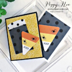 Handmade Halloween Candy Corn Cards made with the Cottage Wreaths stamp set by Stampin