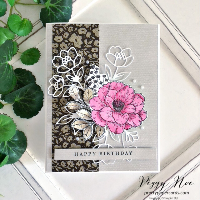 Handmade Birthday Card made with the Cottage Rose Bundle by Stampin' Up! created by Peggy Noe of Pretty Paper Cards #cottagerose #cottagerosebundle #stampinup #peggynoe #prettypapercards #cottagerosebundle