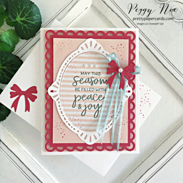 Handmade Christmas Card made with Framed & Festive Stamp Set by Stampin' Up! created by Peggy Noe of Pretty Paper Cards #framed&festivestampset #stampinup #christmascard #peggynoe