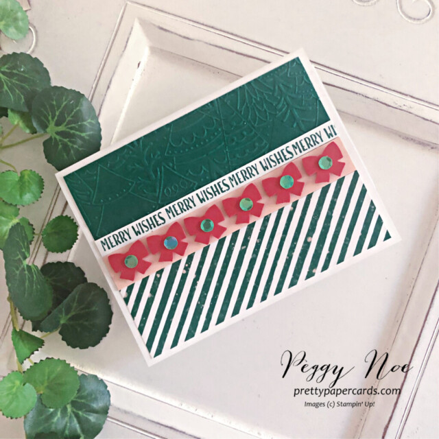Christmas Card using the Window Wishes Stamp Set by Stampin Up! created by Peggy Noe of Pretty Paper Cards #windowwishesstampset #scottiedogpunch #stampinup #peggynoe #prettypapercards #christmascard #whimsicalwoodland