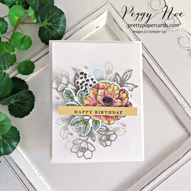 Handmade Birthday Card made with the Cottage Rose Bundle by Stampin' Up! by Peggy Noe of Pretty Paper Cards #cottagerosebundle #stampinup #peggynoe #prettypapercards #cottagerosestampset #wcmd2022 #stampingup