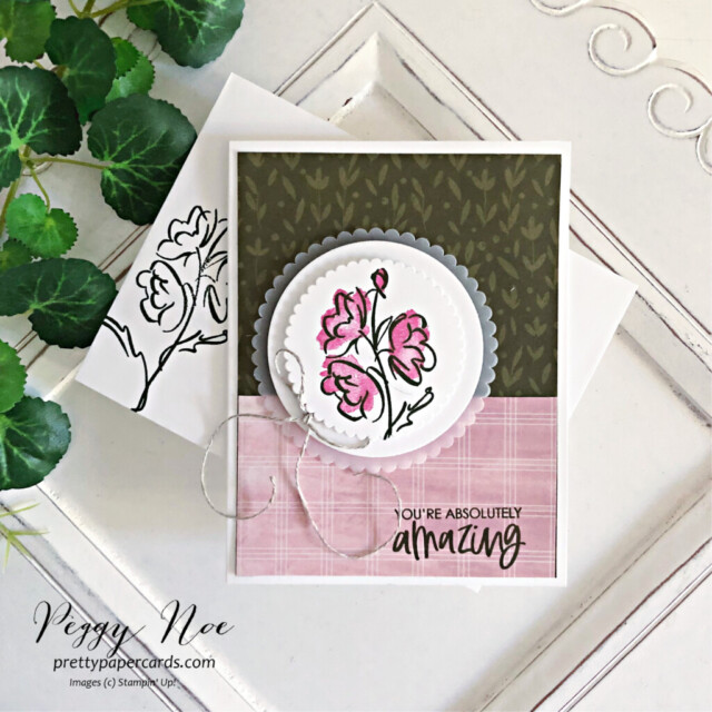 Handmade card. using the Color & Contour stamp set by Stampin' Up! created by Peggy Noe of Pretty Paper Cards #color&contourstampset #stampinup #youareamazingcard #peggynoe. #prettypapercards #stampingup #birthdaycard