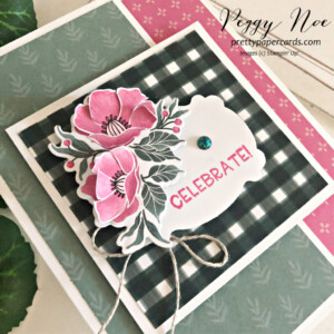 Handmade Birthday Card uses the Fitting Florets Suite by Stampin' Up! created by Peggy Noe of Pretty Paper Cards #birthdaycard #peggynoe #prettypapercards #fittingflorets #framedflorets