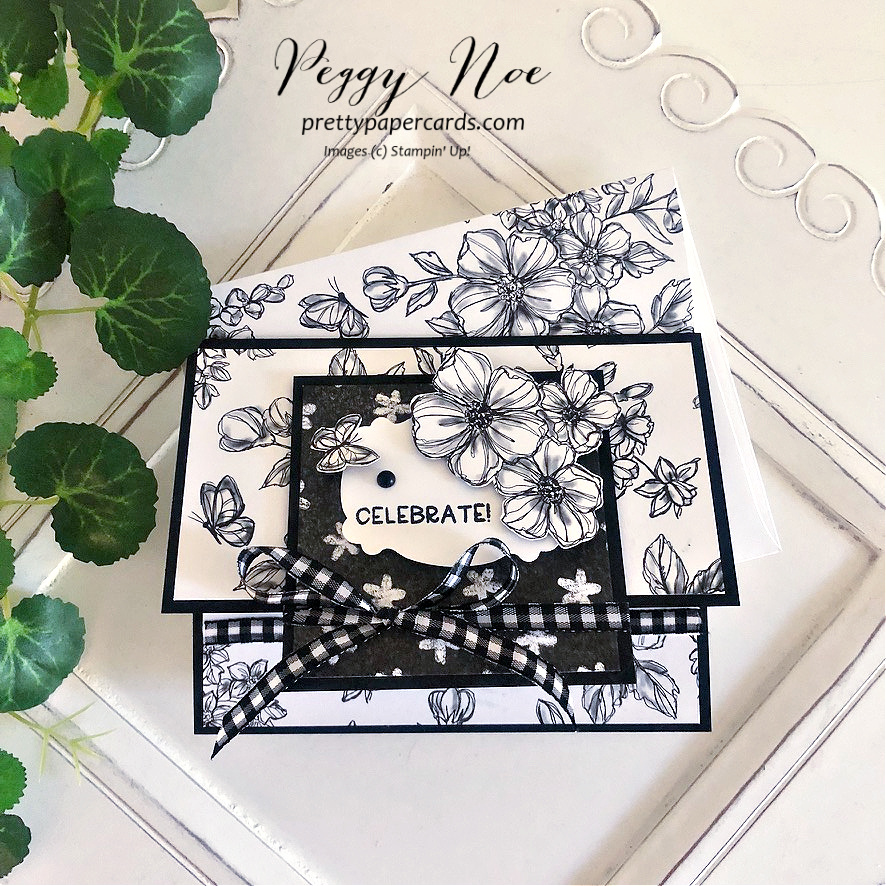 Handmade Birthday Card made with the Perfectly Penciled paper by Stampin' Up! created by Peggy Noe of Pretty Paper Cards #perfectlypencileddsp #birthdaycard #handmadebirthdaycard #stampinup #peggynoe