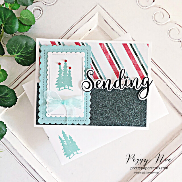 Handmade fun-fold card made with the Sending Smiles Dies from Stampin' Up! created by Peggy Noe of Pretty Paper Cards #sendingsmilesdies #funfoldcard #scallopedcontourdies #stampinup #peggynoe #prettypapercards