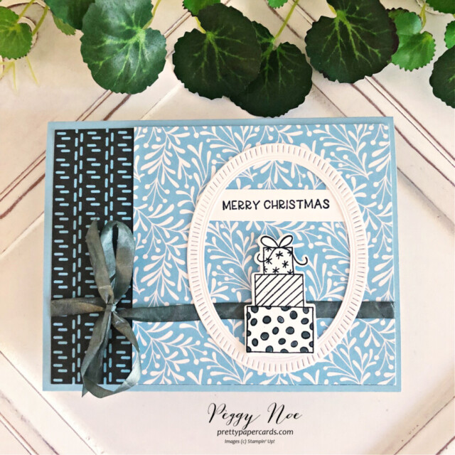 Handmade Christmas Card made with the Warm Welcome stamp set by Stampin' Up! created by Peggy Noe of Pretty Paper Cards #fittingflorets #warmwelcomestampset #framed&festivestampset #stampinup #peggynoe #prettypapercards
