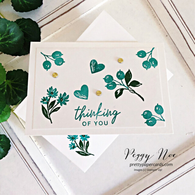 Handmade Thinking of You notecards made with the Ringed with Nature stamp set by Stampin' Up! created by Peggy Noe of Pretty Paper Cards #ringedwithnaturestampset #stampinup #peggynoe #prettypapercards #thinkingofyoucard