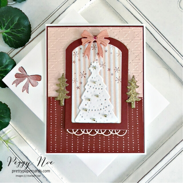 Handmade Christmas Card made with the Window Wishes Bundle by Stampin' Up! created by Peggy Noe of Pretty Paper Cards #windowwishesbundle #stampinup #peggynoe #prettypapercards #christmascard