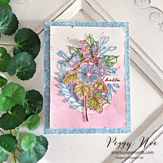 Handmade all occasion card made with the  Beautifully Happy Stamp Set by Stampin' Up! created by Peggy Noe of Pretty Paper Cards #beautifullyhappystampset #hellocard #alloccasioncard #stampinup #peggynoe